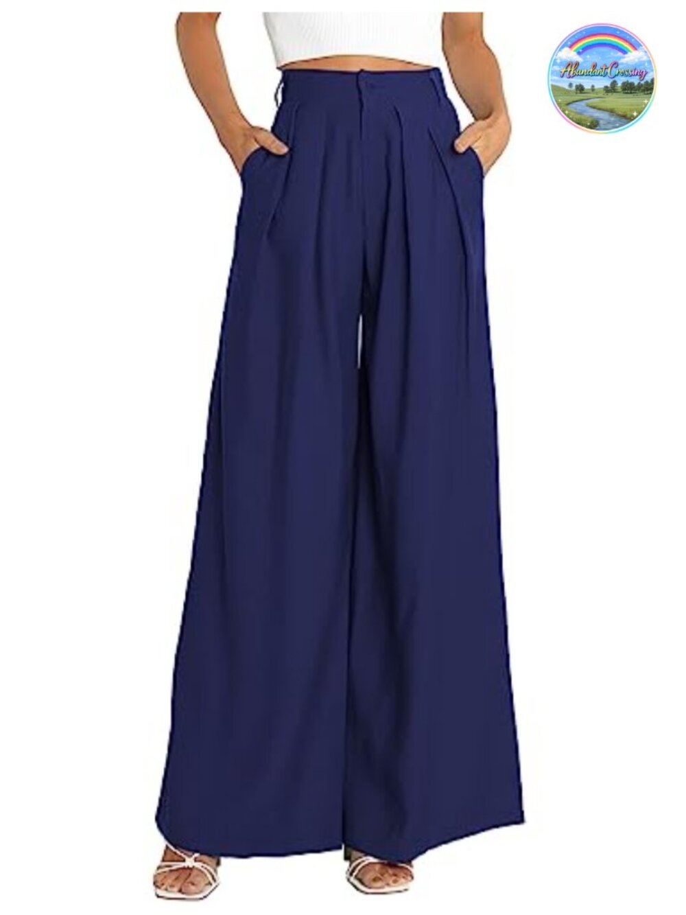 Women's High Waist Wide Leg Palazzo Pants with Pockets Dress Pants Work Office